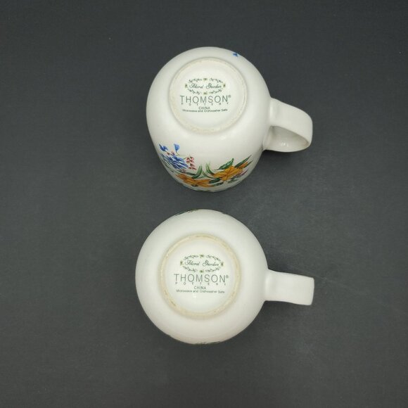 Thomson Pottery Floral Garden Mugs Daffodils Geraniums Flower Mugs - Picture 7 of 8